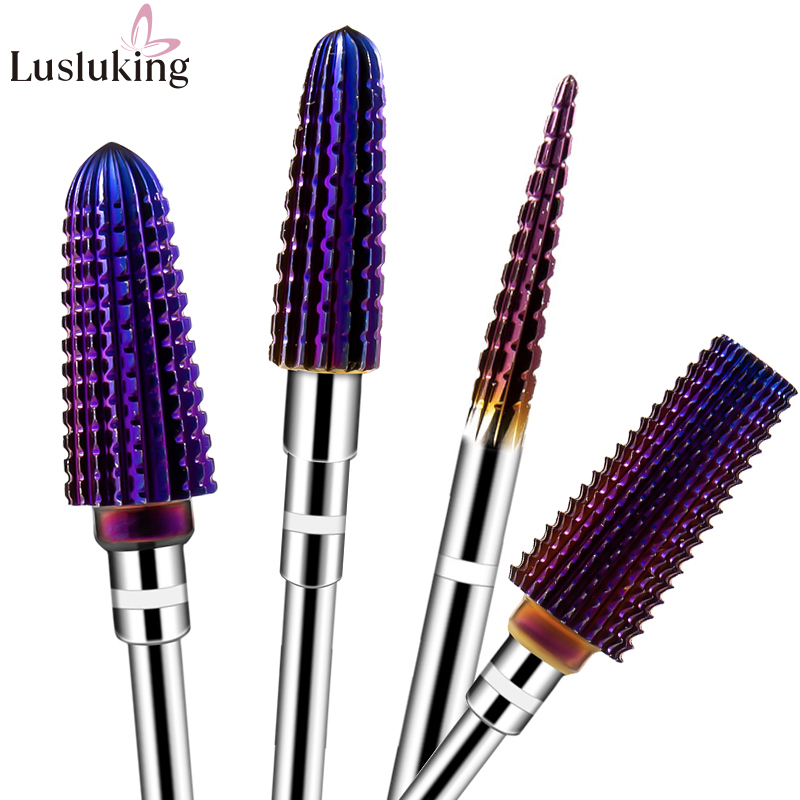 Nail Art Violet - 1/4 Stuks Conische Paars Pro Wolfraamcarbide