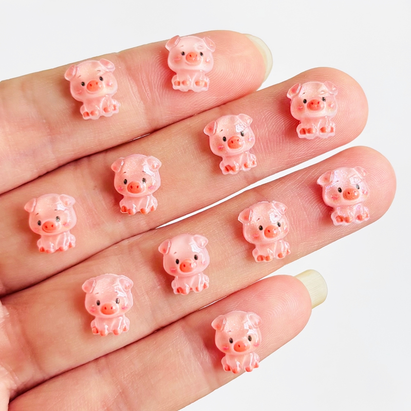 Nail Art Vintage - 60 stuks cartoon mini varken nagelhars