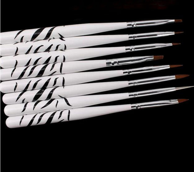 Nail Art Zebra Design - 8-delig Nail Art Design Brush Dotting