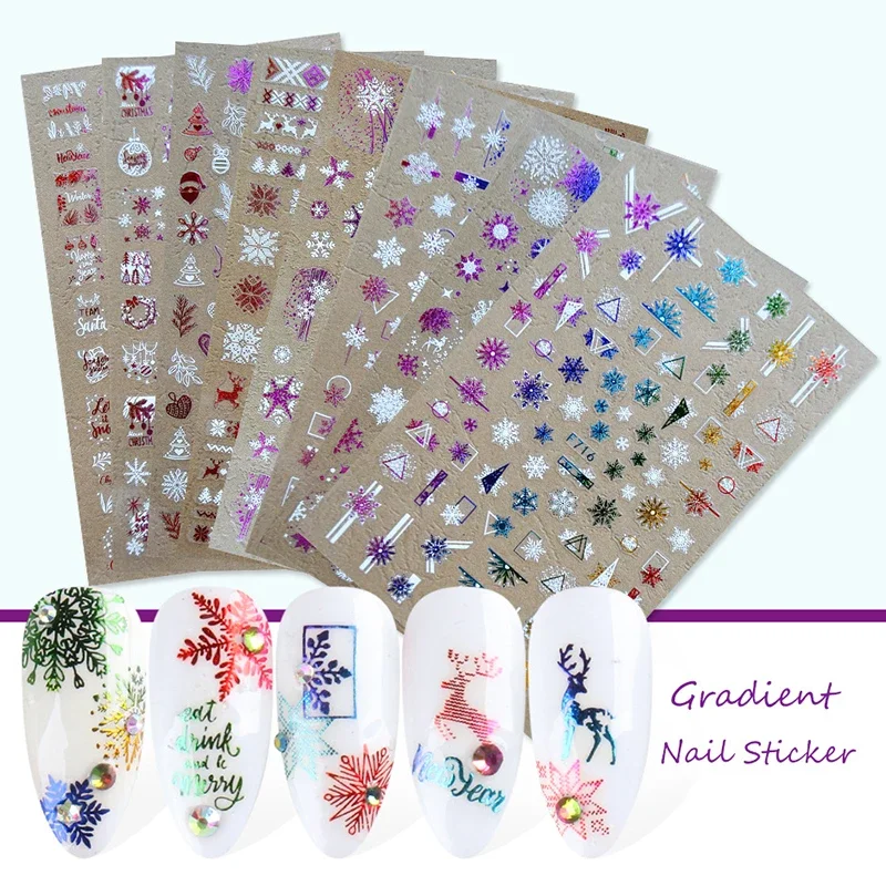 Nail Art Xmas Design - Kerst nagels stickers winter kerstman sneeuwvlok