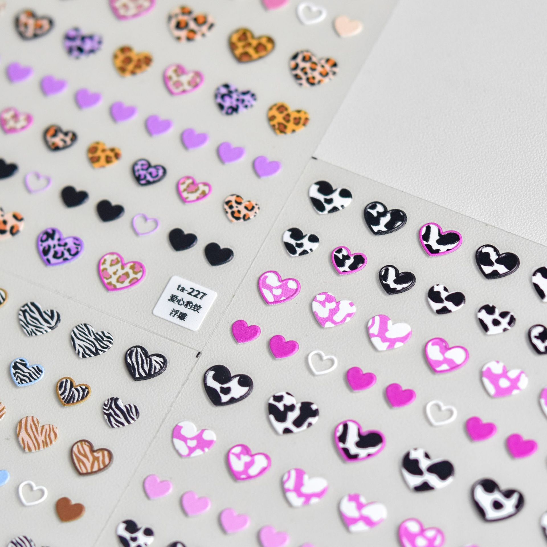 Nail Art Zebra Design - Dierenpatroon Liefde Hart Nagel Sticker Hoge