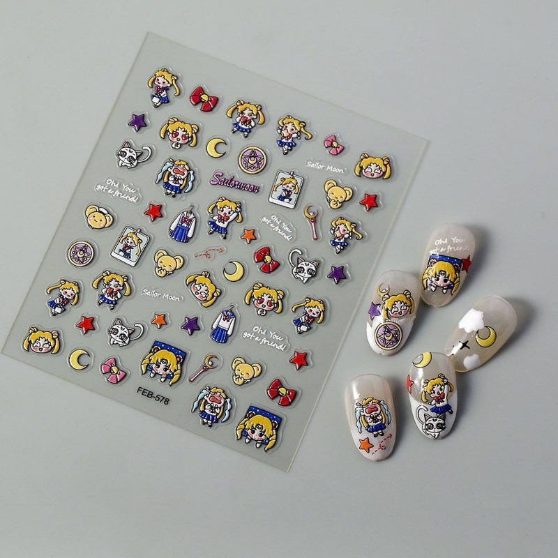 Nail Art Maroon - Nieuwe Sailor Moon anime perifere stickers