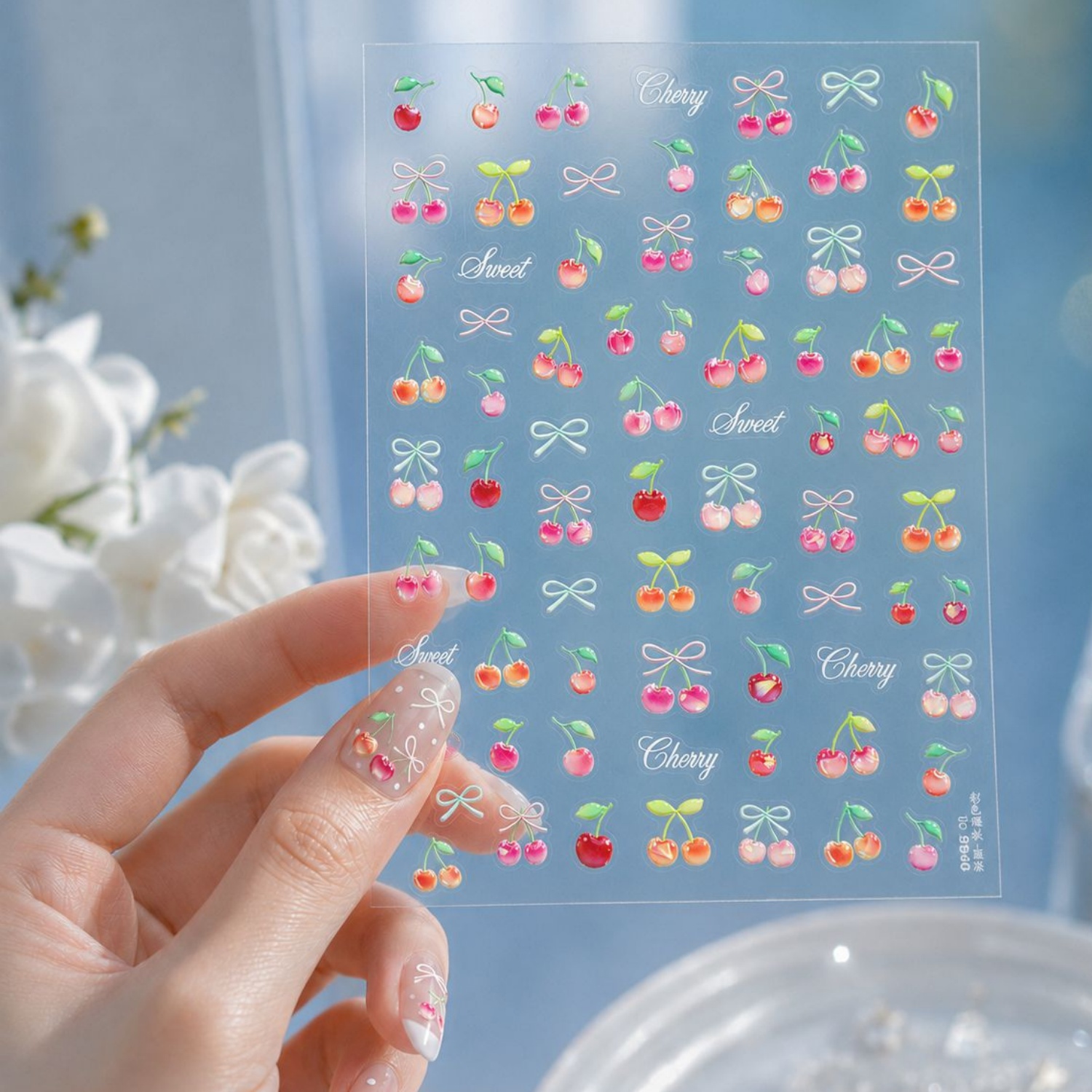 Nail Art Red Cherry - Leuke Jelly 5D Nail Art Stickers