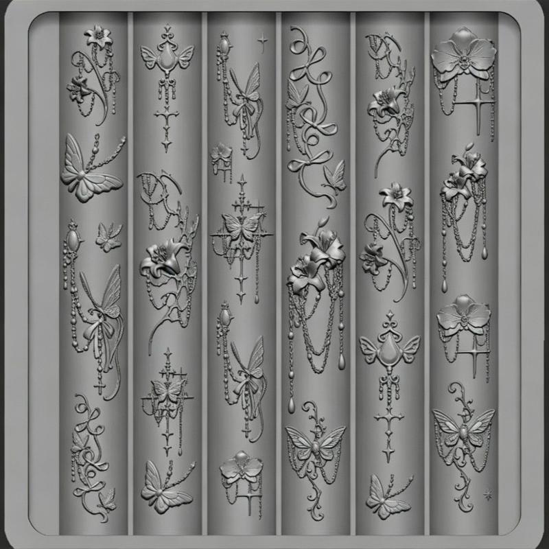 Nail Art Vintage - Vintage barokke stijl nagelkunstmal voor boog-