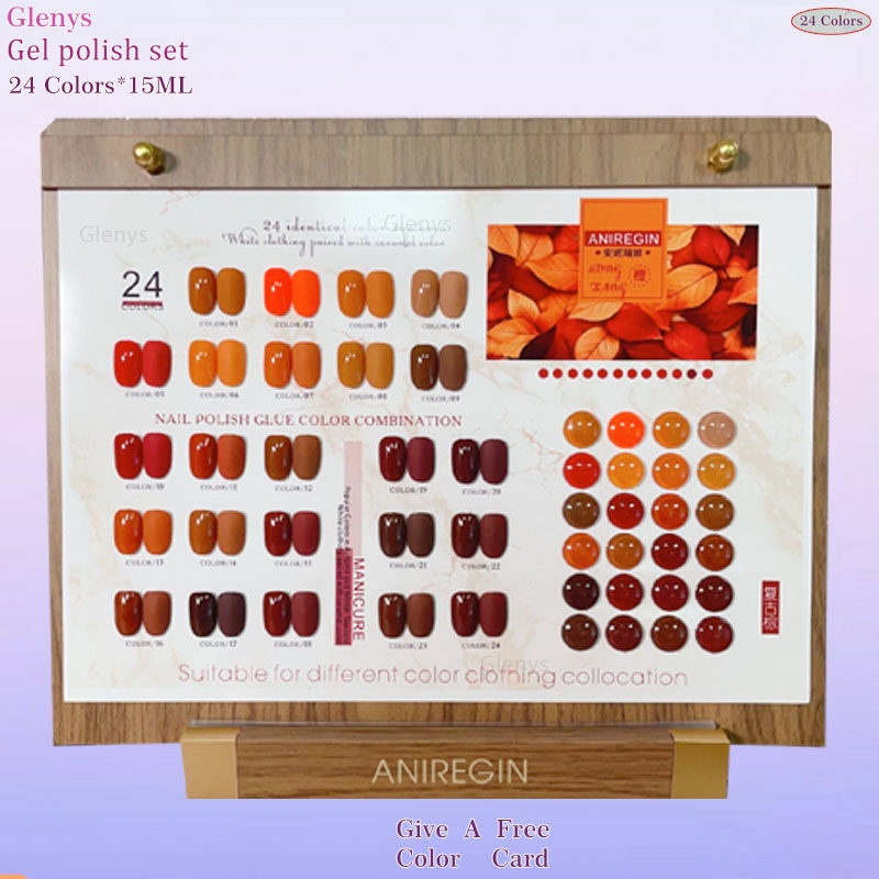 Nail Art Vintage - Vintage Bruine 24 Kleuren Nagellak Glue
