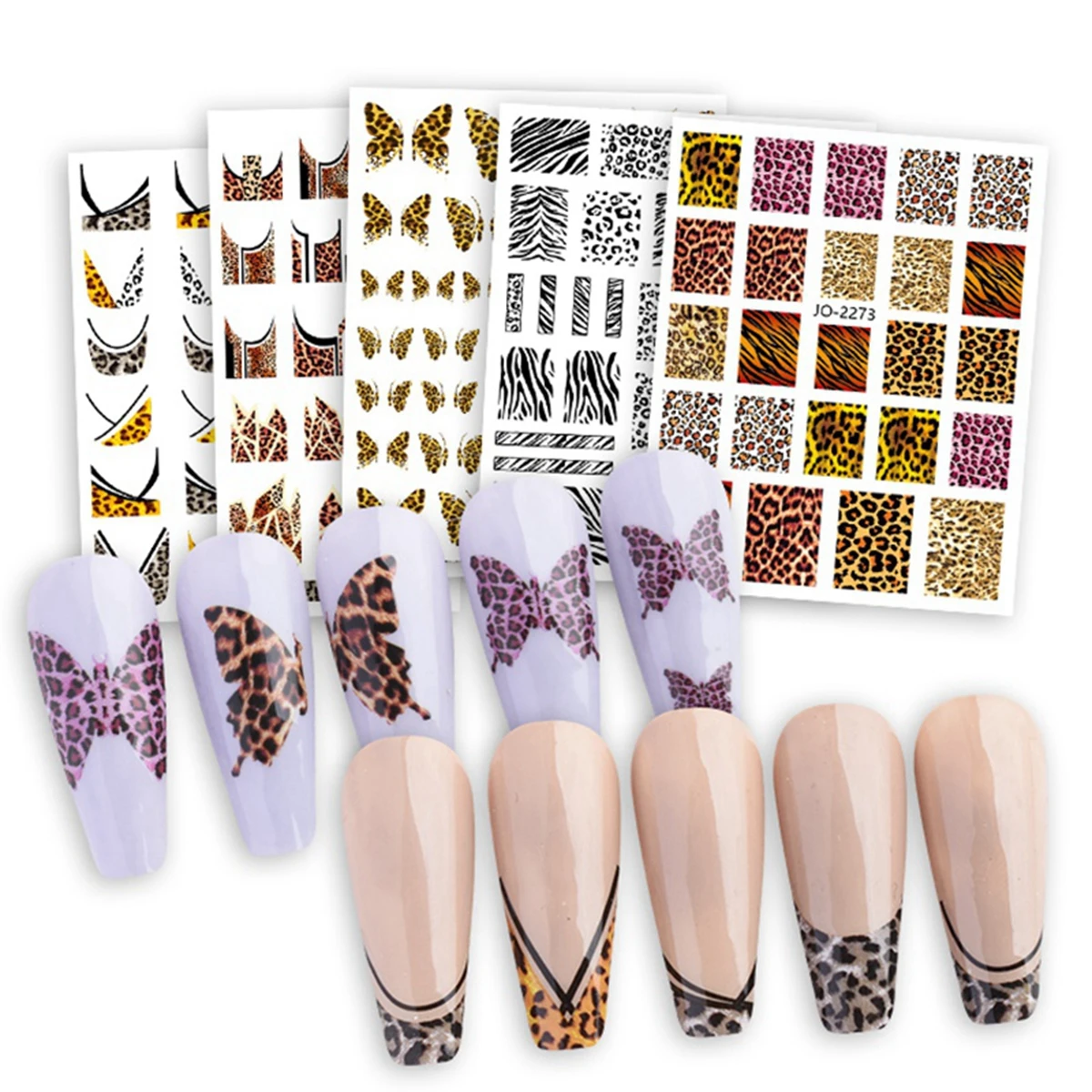 Nail Art Zebra Design - Luipaardprint Serie Nail Art Stickers Vlinder