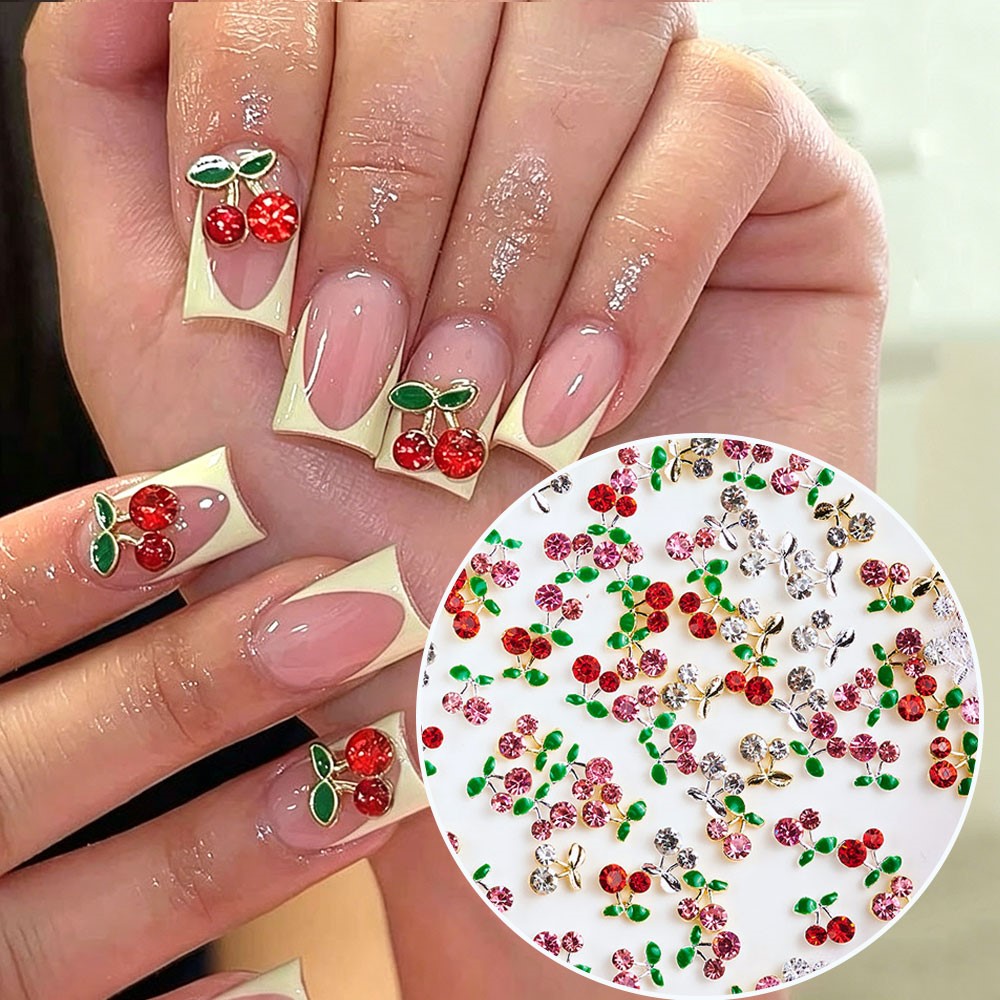 40 stuks 3D glanzende roze & r - Nail Art Red Cherry recensie en prijs
