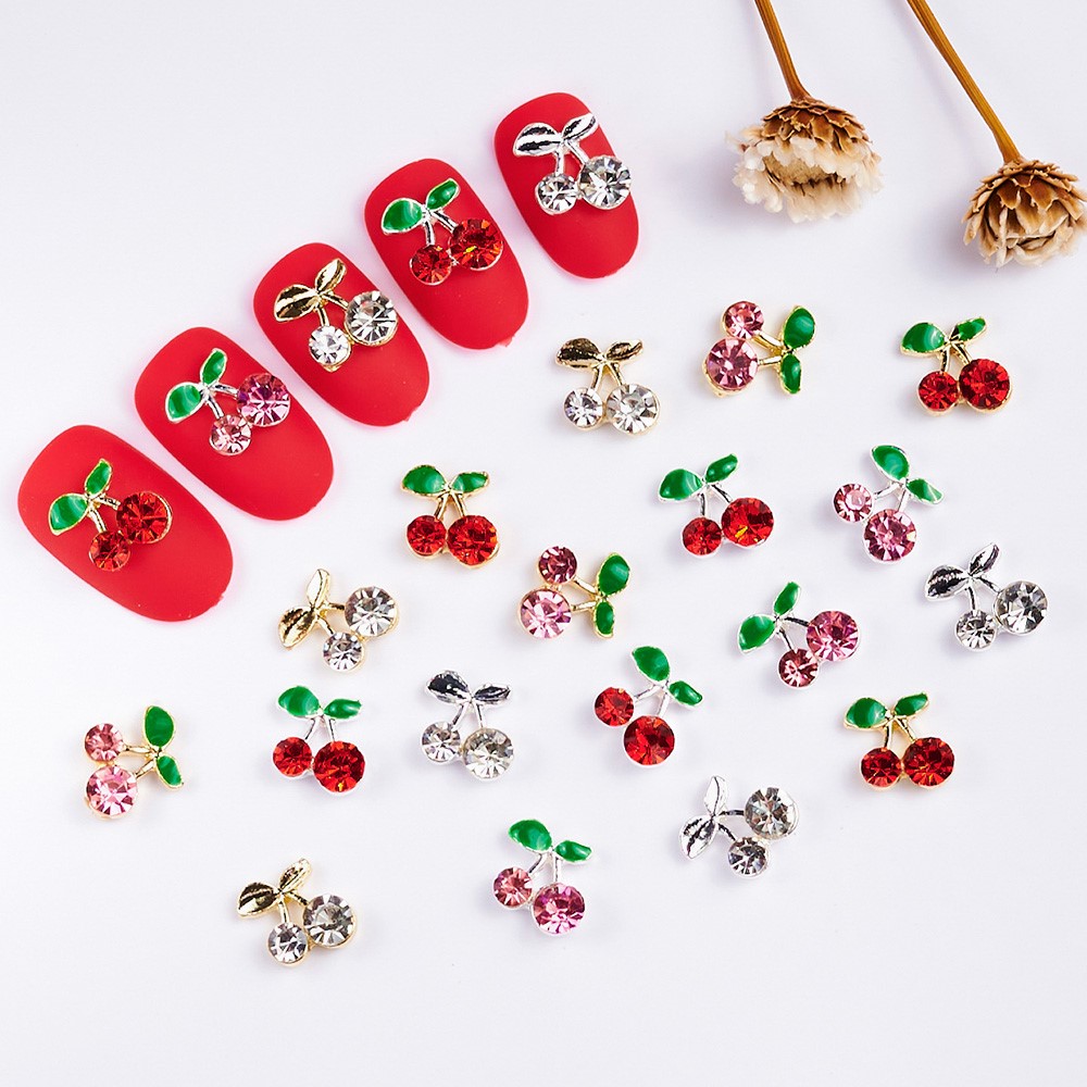 40 stuks 3D glanzende roze & r - Nail Art Red Cherry recensie en prijs