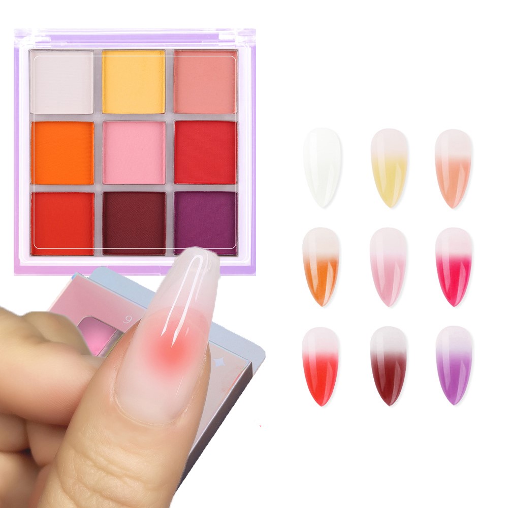 4/6/9 Kleuren Nail Pigment Pal - Nail Art Ombre Glitter recensie en prijs