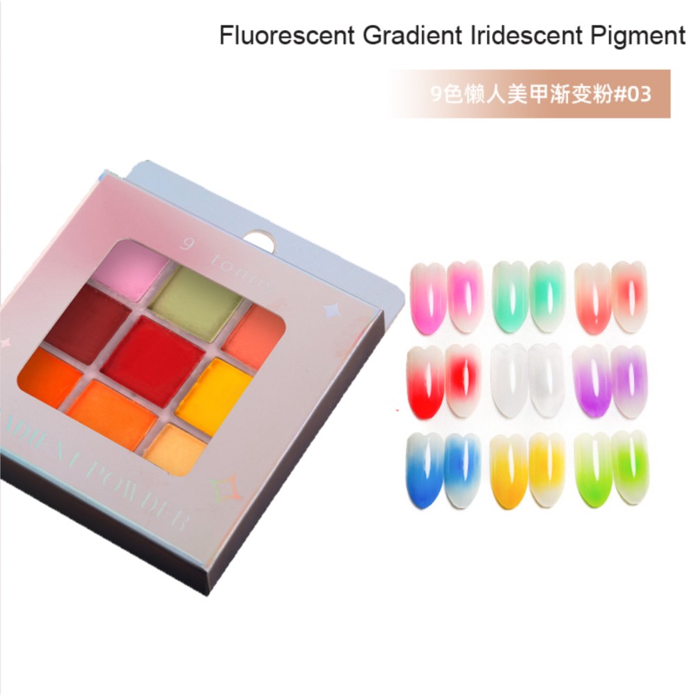 4/6/9 Kleuren Nail Pigment Pal - Nail Art Ombre Glitter recensie en prijs