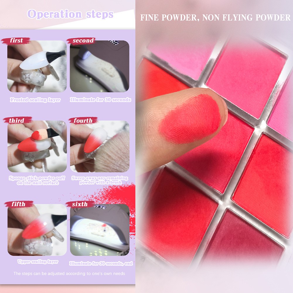 4/6/9 Kleuren Nail Pigment Pal - Nail Art Ombre Glitter recensie en prijs