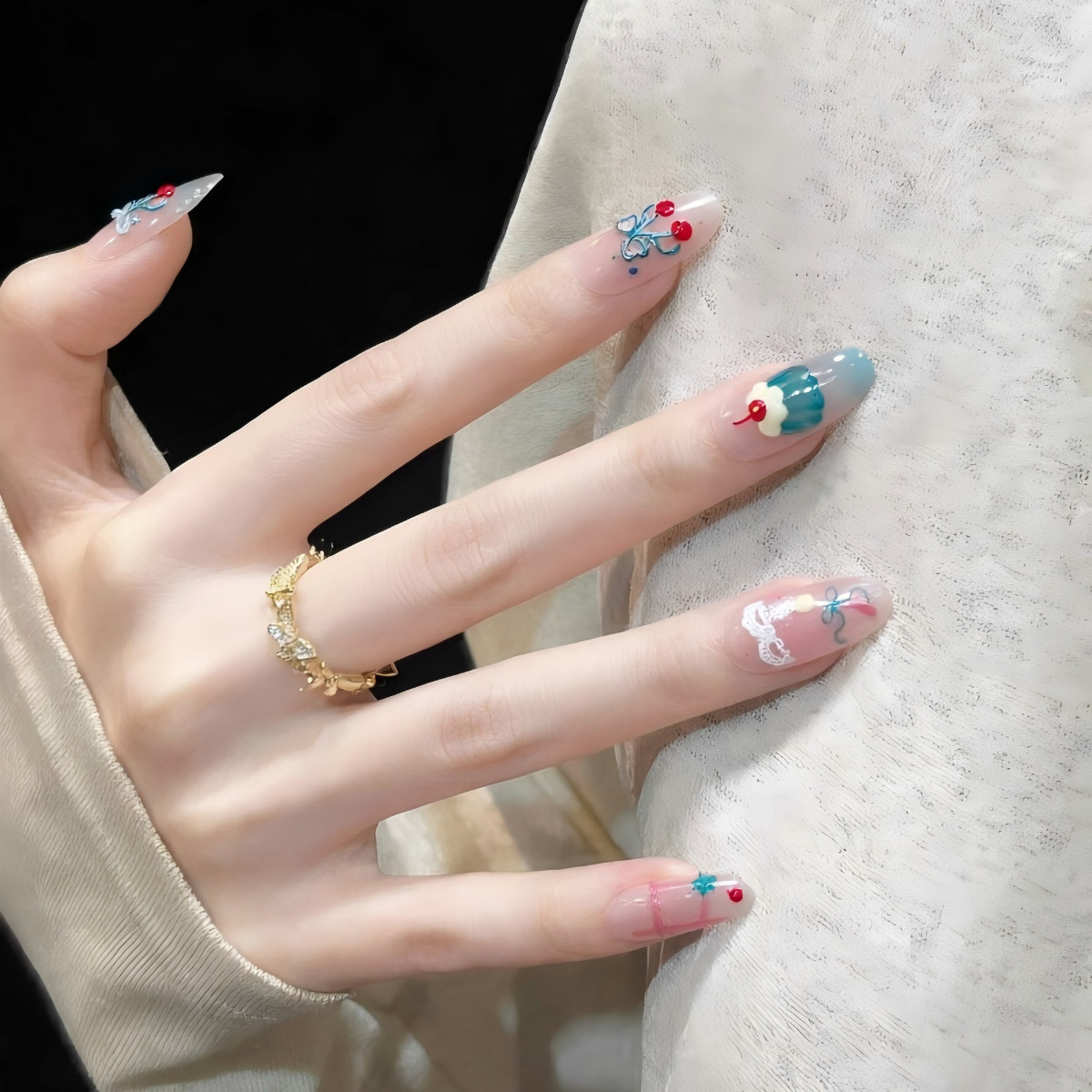 1 stuk schattige rode kersen n - Nail Art Red Cherry recensie en prijs