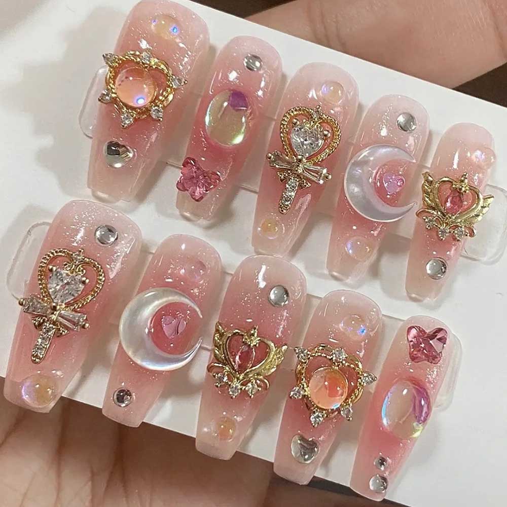 24 stks/doos Luxe Roze Lange D - Nail Art Maroon recensie en prijs