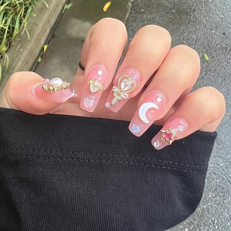24 stks/doos Luxe Roze Lange D - Nail Art Maroon recensie en prijs