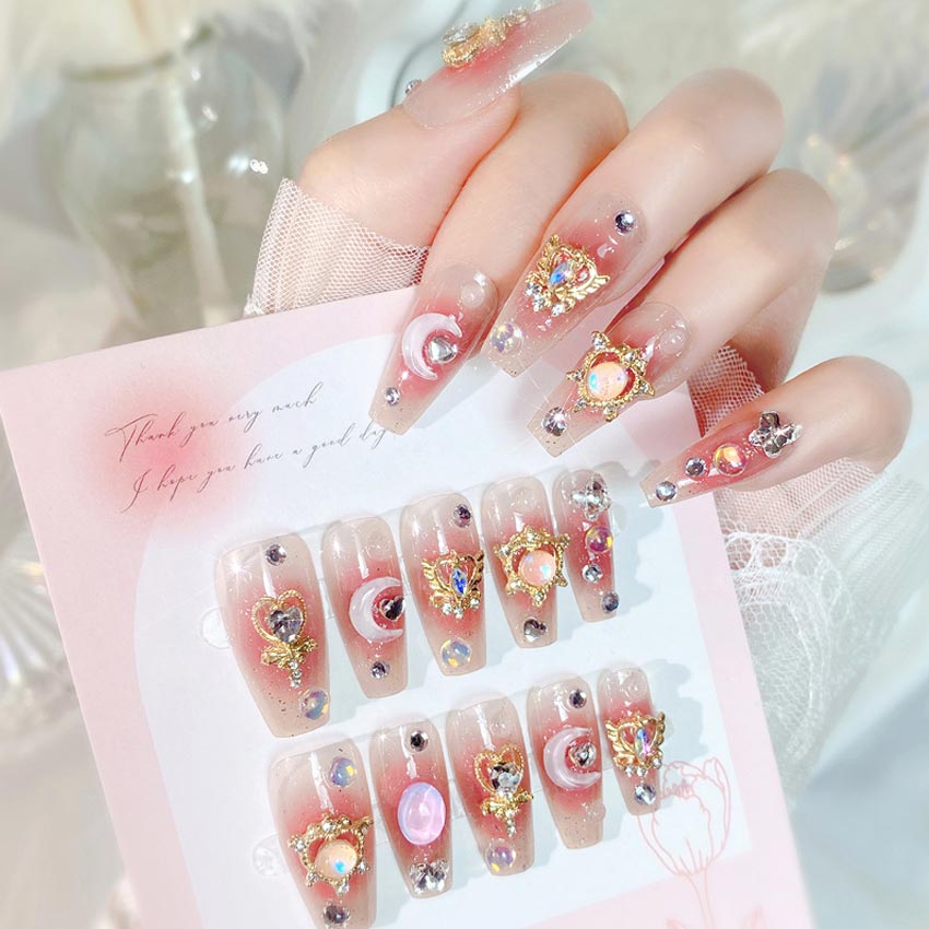 24 stks/doos Luxe Roze Lange D - Nail Art Maroon recensie en prijs