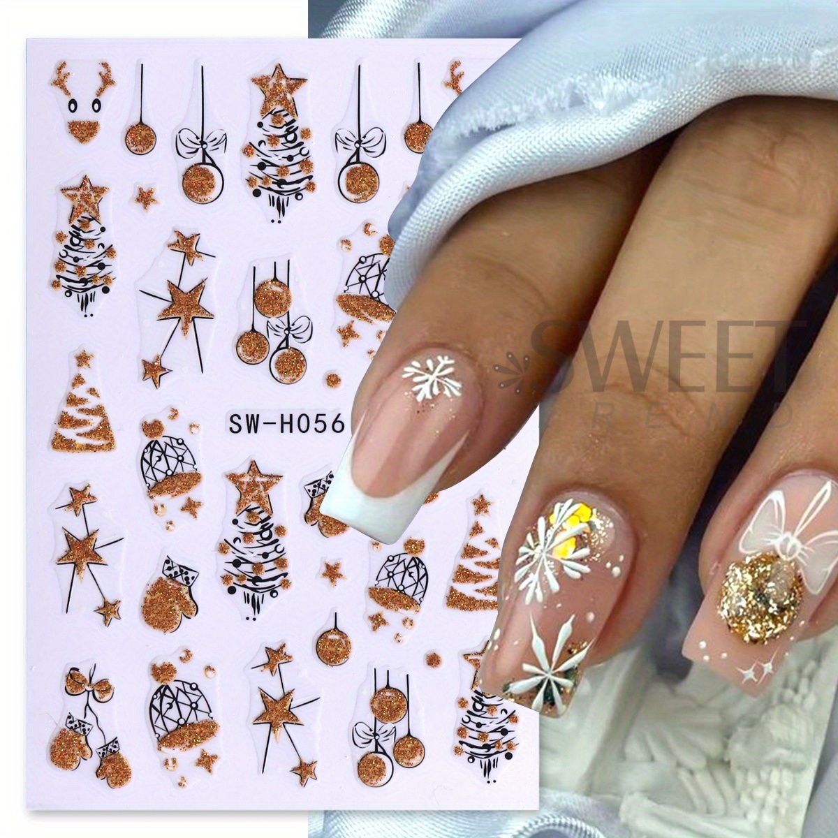 2 stuks prachtige sprankelende - Nail Art Xmas Design recensie en prijs