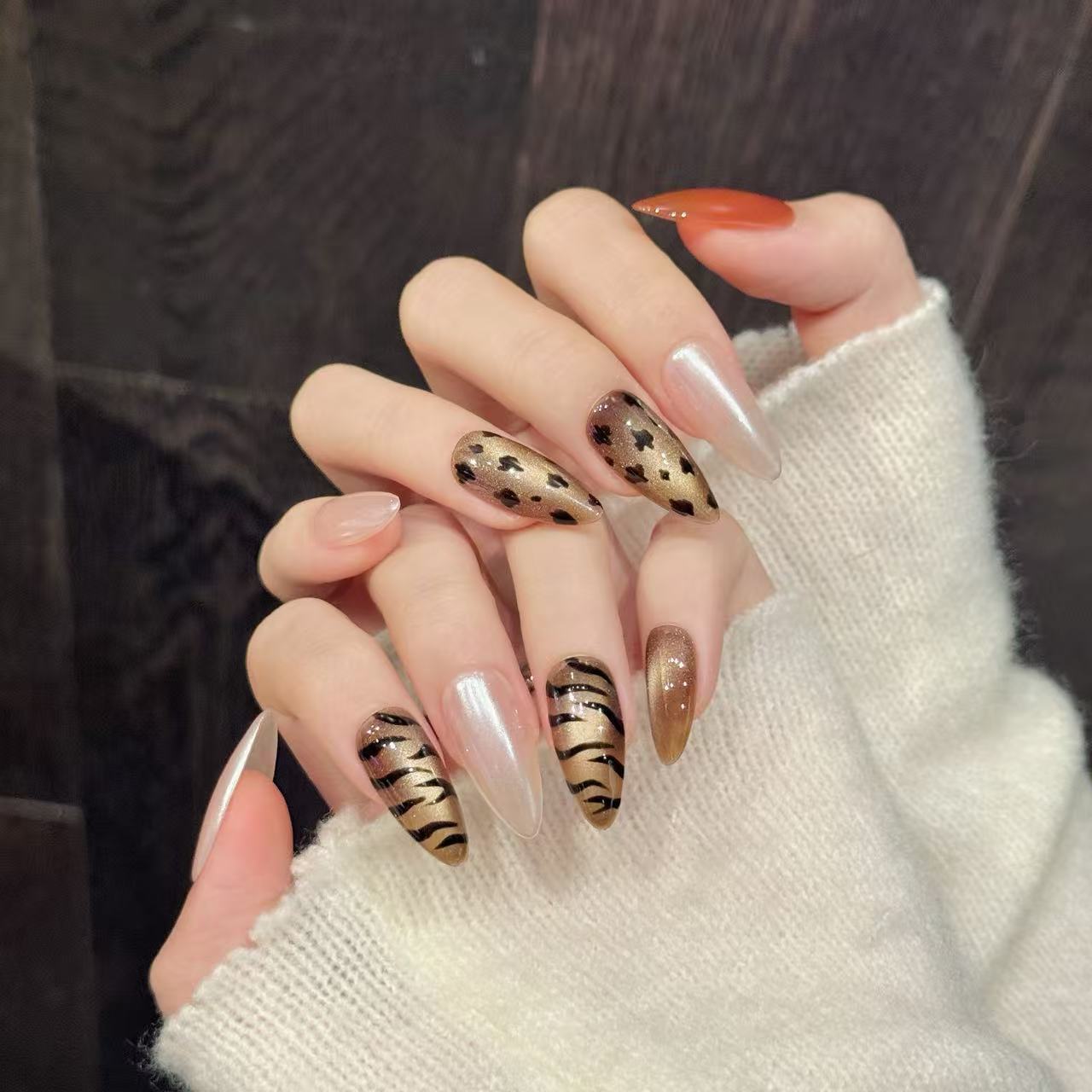 10st handgemaakte amandelpers  - Nail Art Zebra Design recensie en prijs