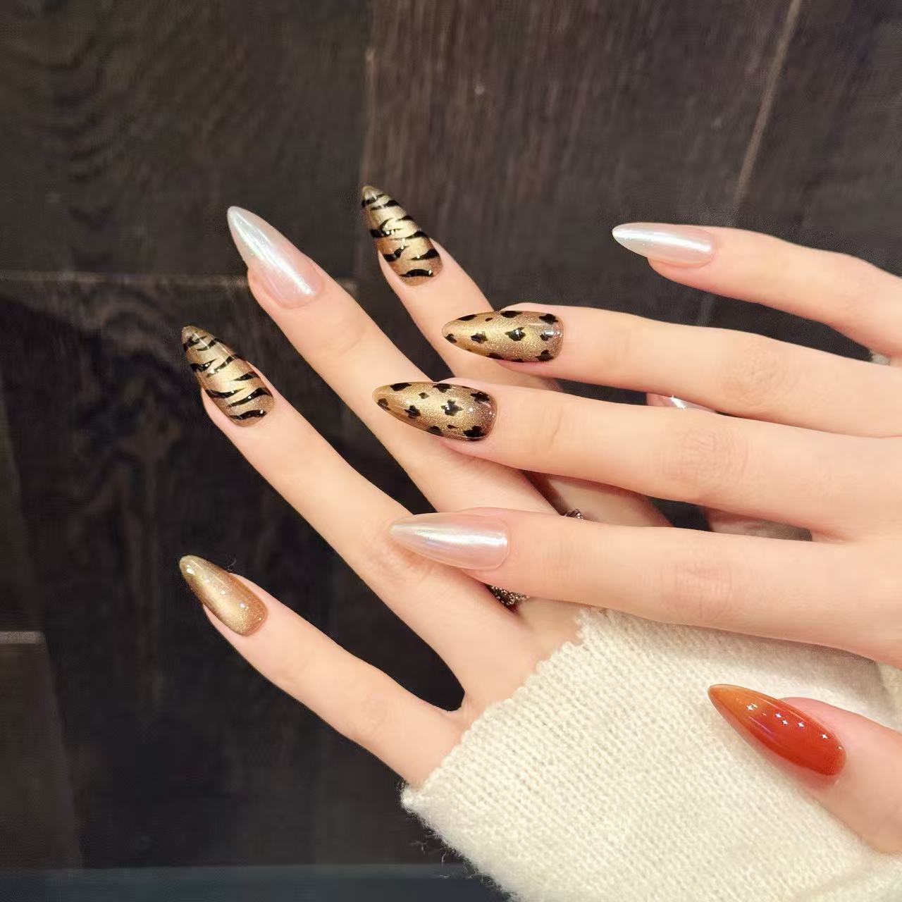 10st handgemaakte amandelpers  - Nail Art Zebra Design recensie en prijs