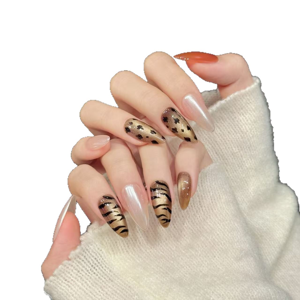 10st handgemaakte amandelpers  - Nail Art Zebra Design recensie en prijs