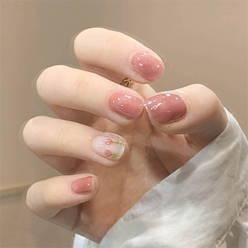 24 STKS Korte Acryl Gouden Har - Nail Art Maroon recensie en prijs