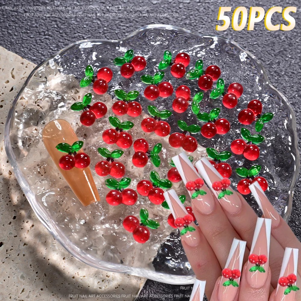 100 stuks 3D rode kersen nagel - Nail Art Red Cherry recensie en prijs