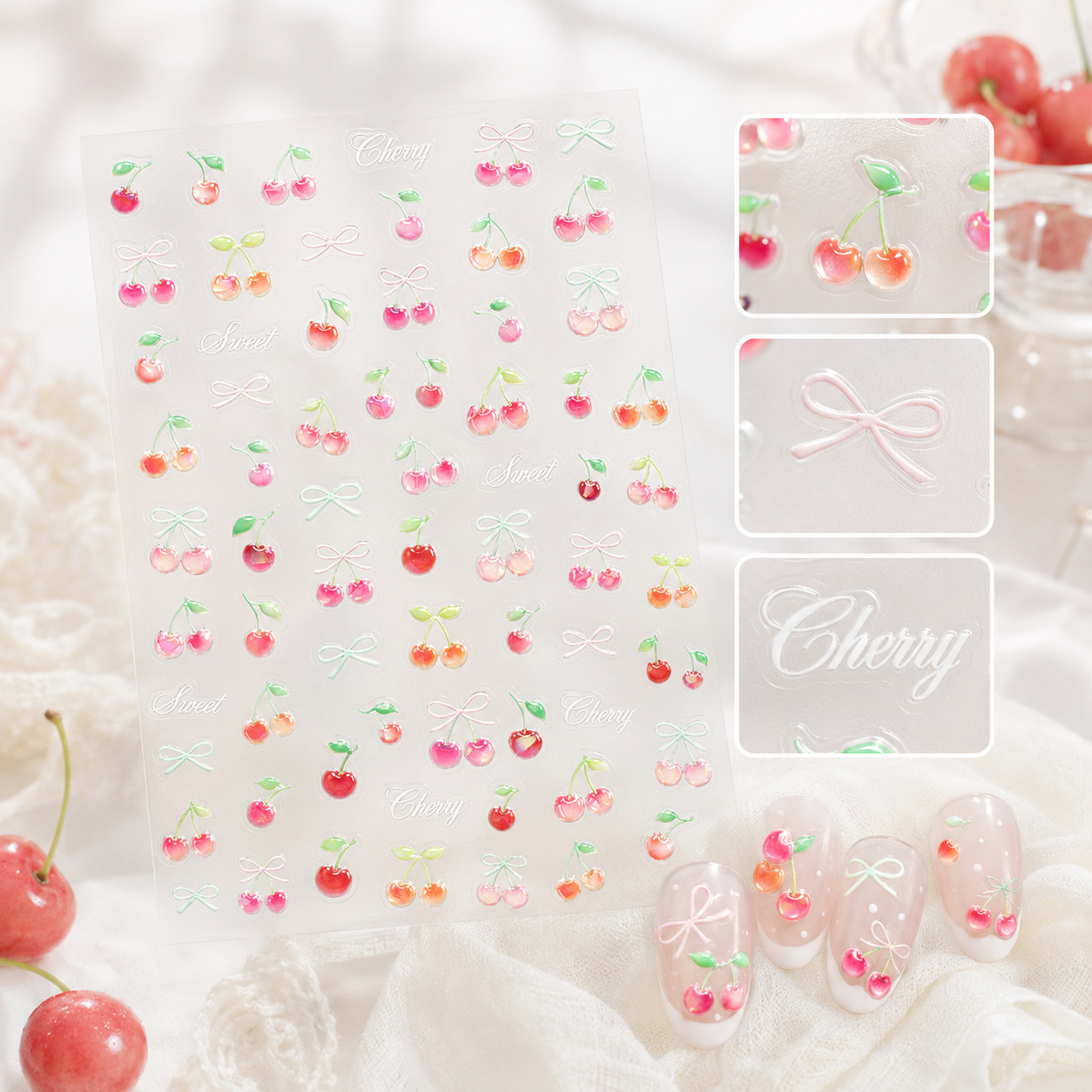 Leuke Jelly 5D Nail Art Sticke - Nail Art Red Cherry recensie en prijs