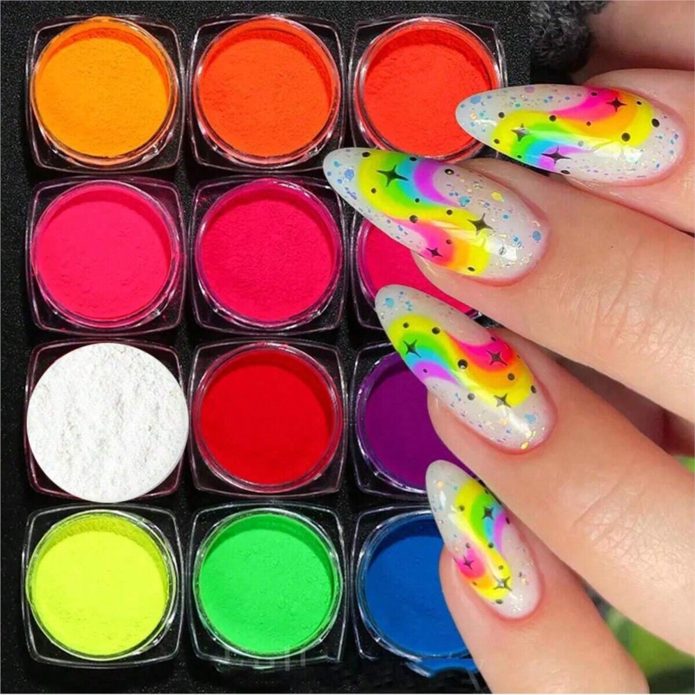 1Set Kleurrijke Neon Fosfor Pi - Nail Art Ombre Glitter recensie en prijs