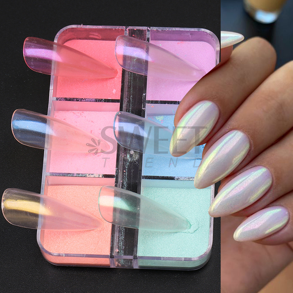 6 Grids Spiegel Parel Nagelpoe - Nail Art Ombre Glitter recensie en prijs