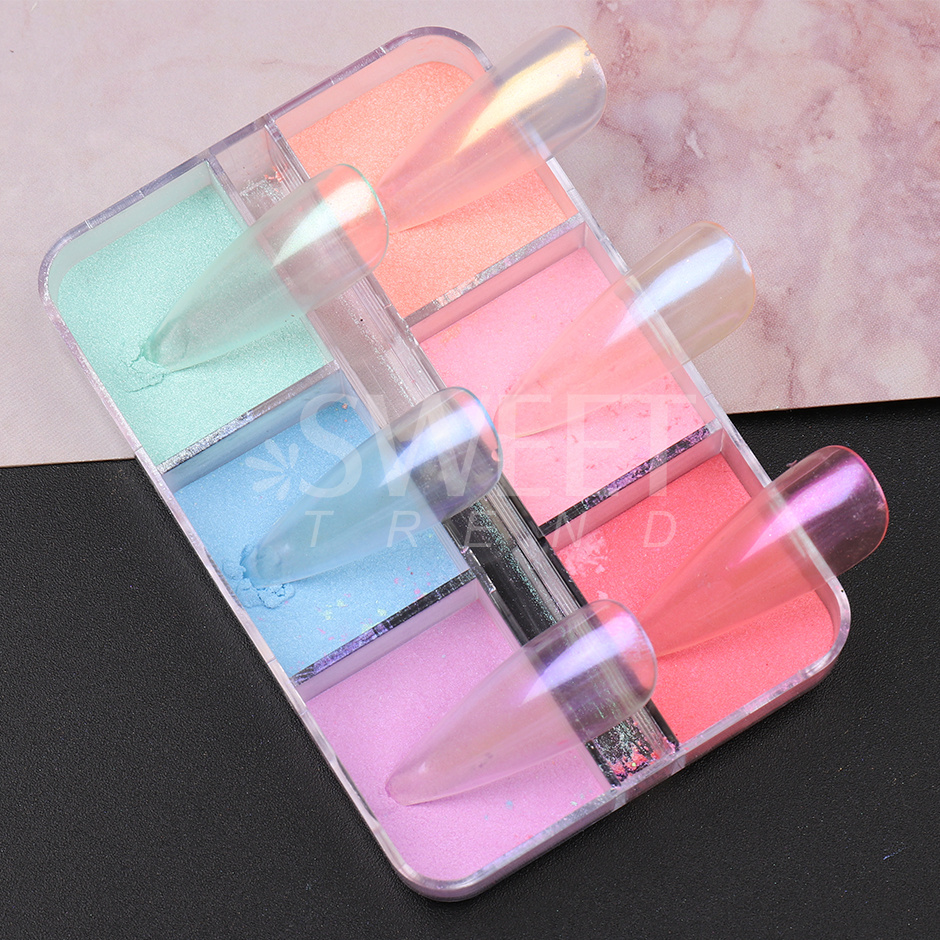 6 Grids Spiegel Parel Nagelpoe - Nail Art Ombre Glitter recensie en prijs