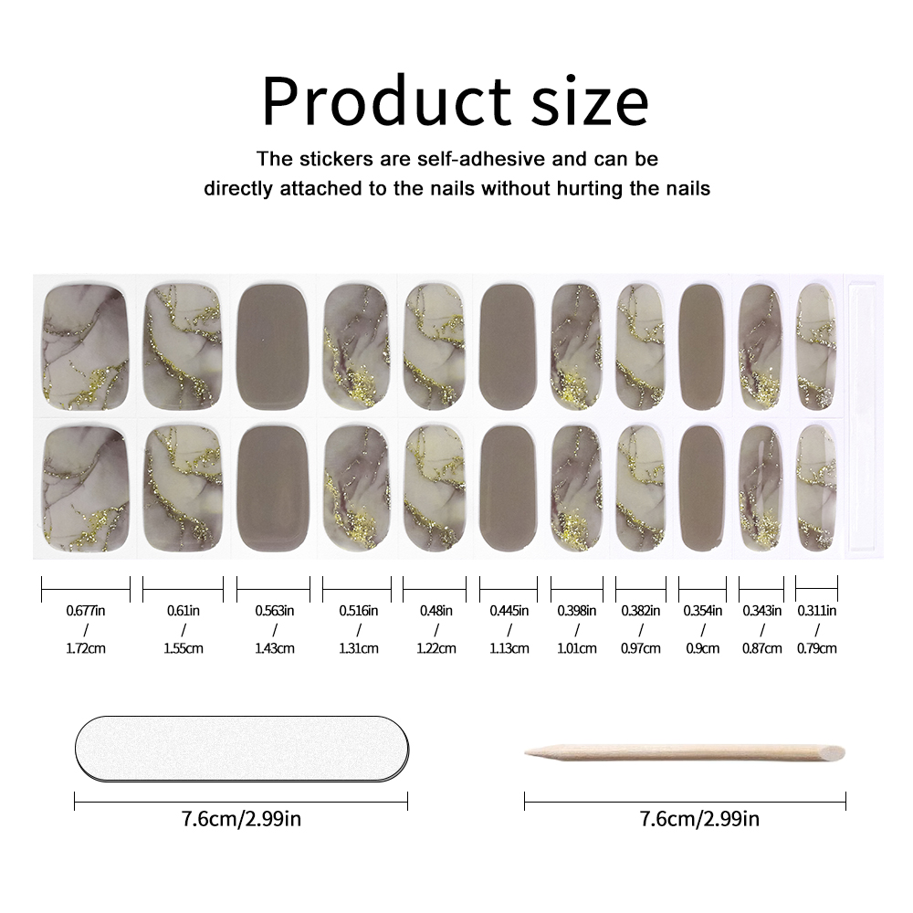 UV-vrije gel nagelstrips, 22 t - Nail Art Ombre Glitter recensie en prijs