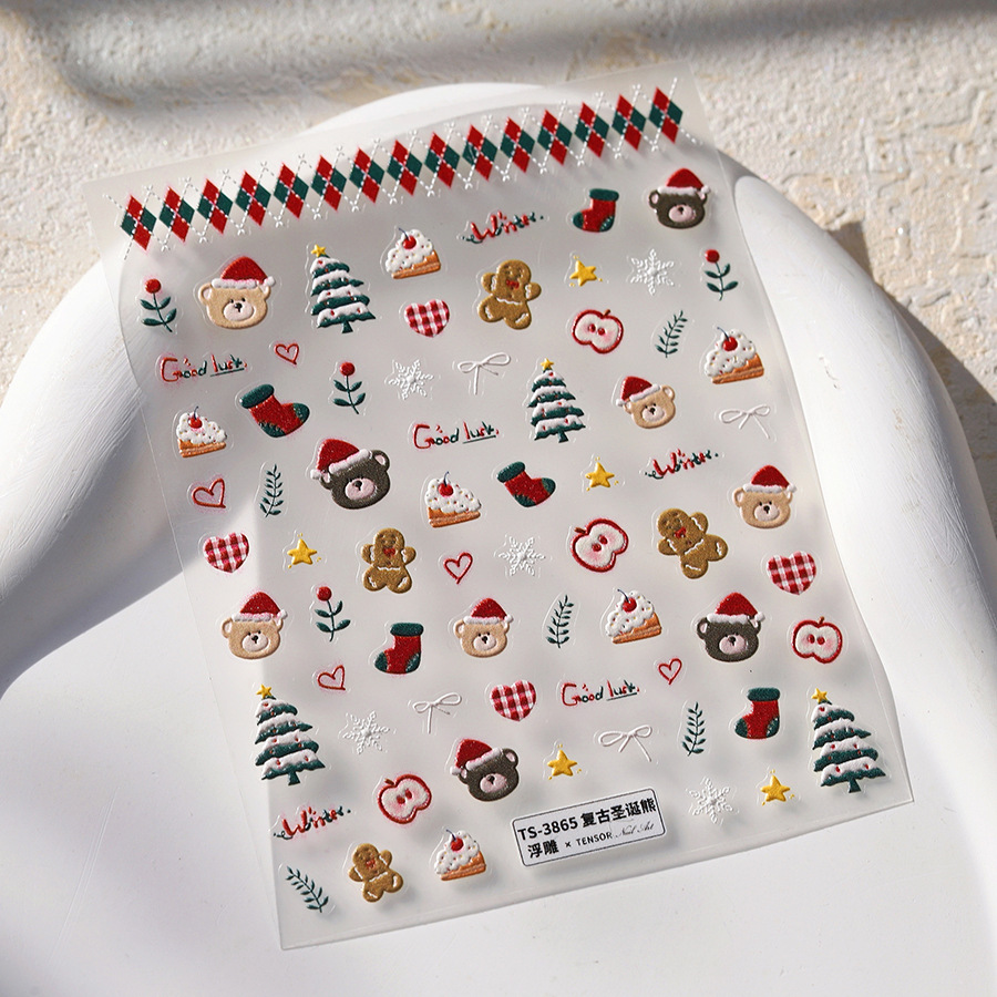 Leuke kerstbeer en peperkoek n - Nail Art Xmas Design recensie en prijs
