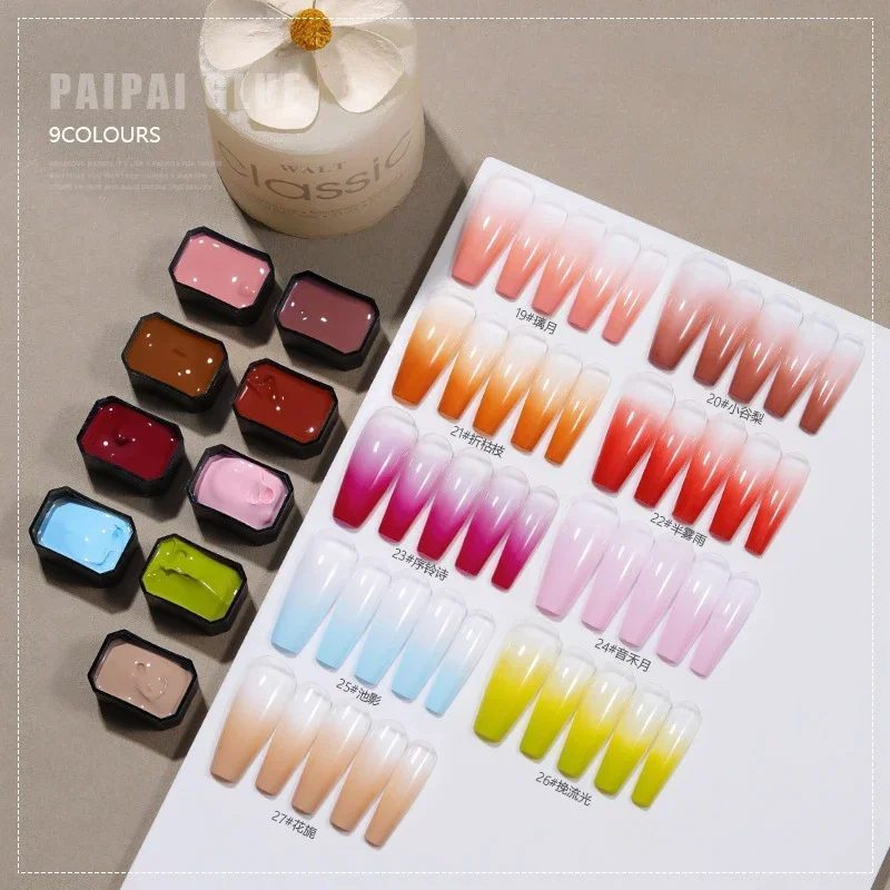 9 Kleuren/Doos Pat Ombre Gel N - Nail Art Ombre Glitter recensie en prijs