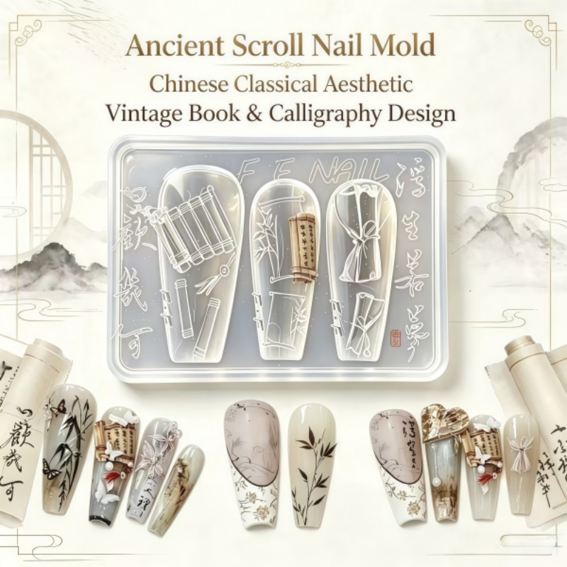 Chinese oude stijl boekrol 3D  - Nail Art Vintage recensie en prijs