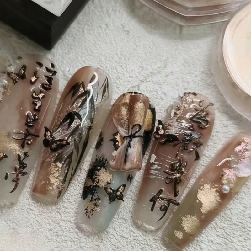 Chinese oude stijl boekrol 3D  - Nail Art Vintage recensie en prijs