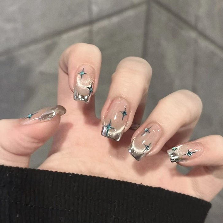 24 stuks korte vierkante opzet - Nail Art Ombre Glitter recensie en prijs