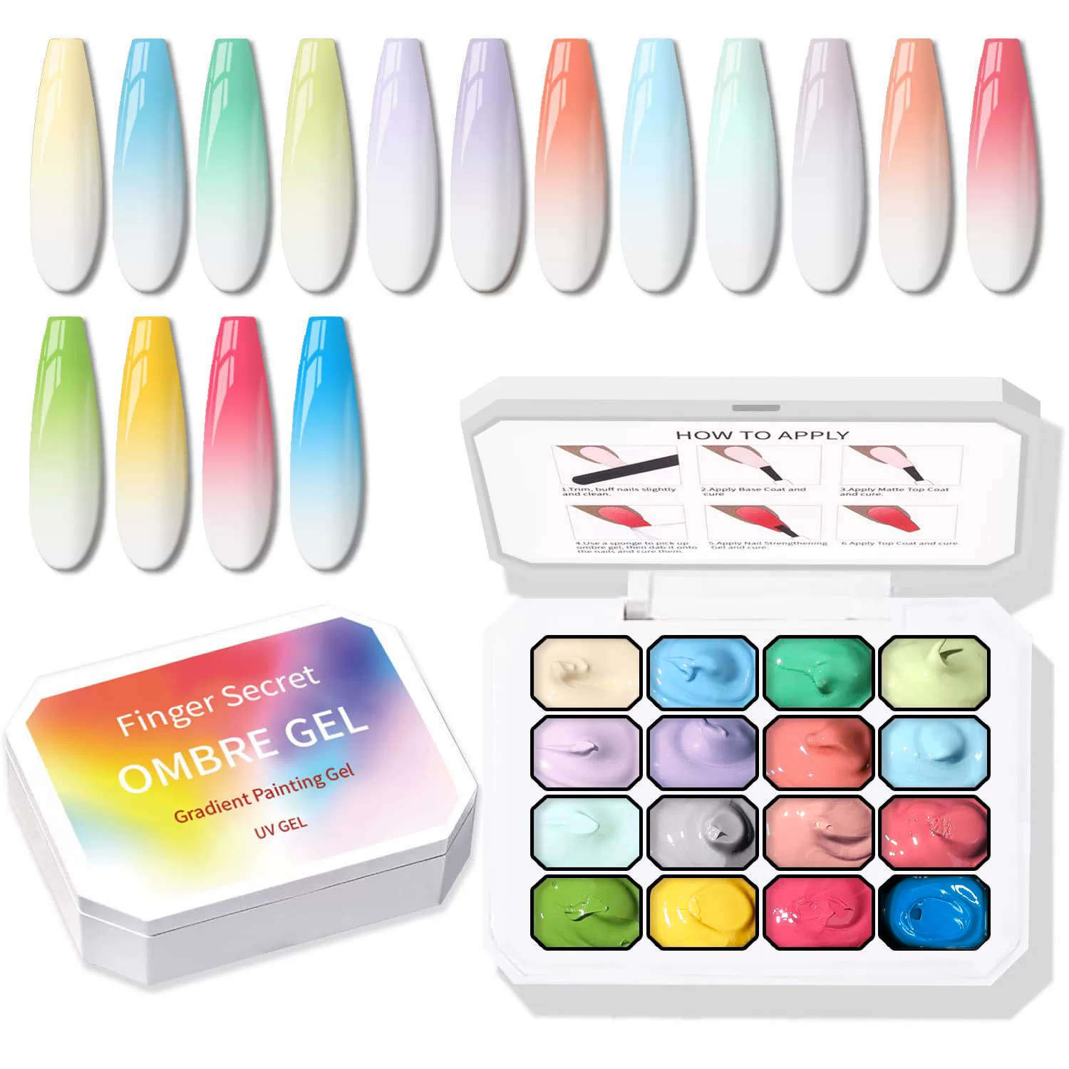 9-24 Kleuren Solid Cream Ombre - Nail Art Ombre Glitter recensie en prijs