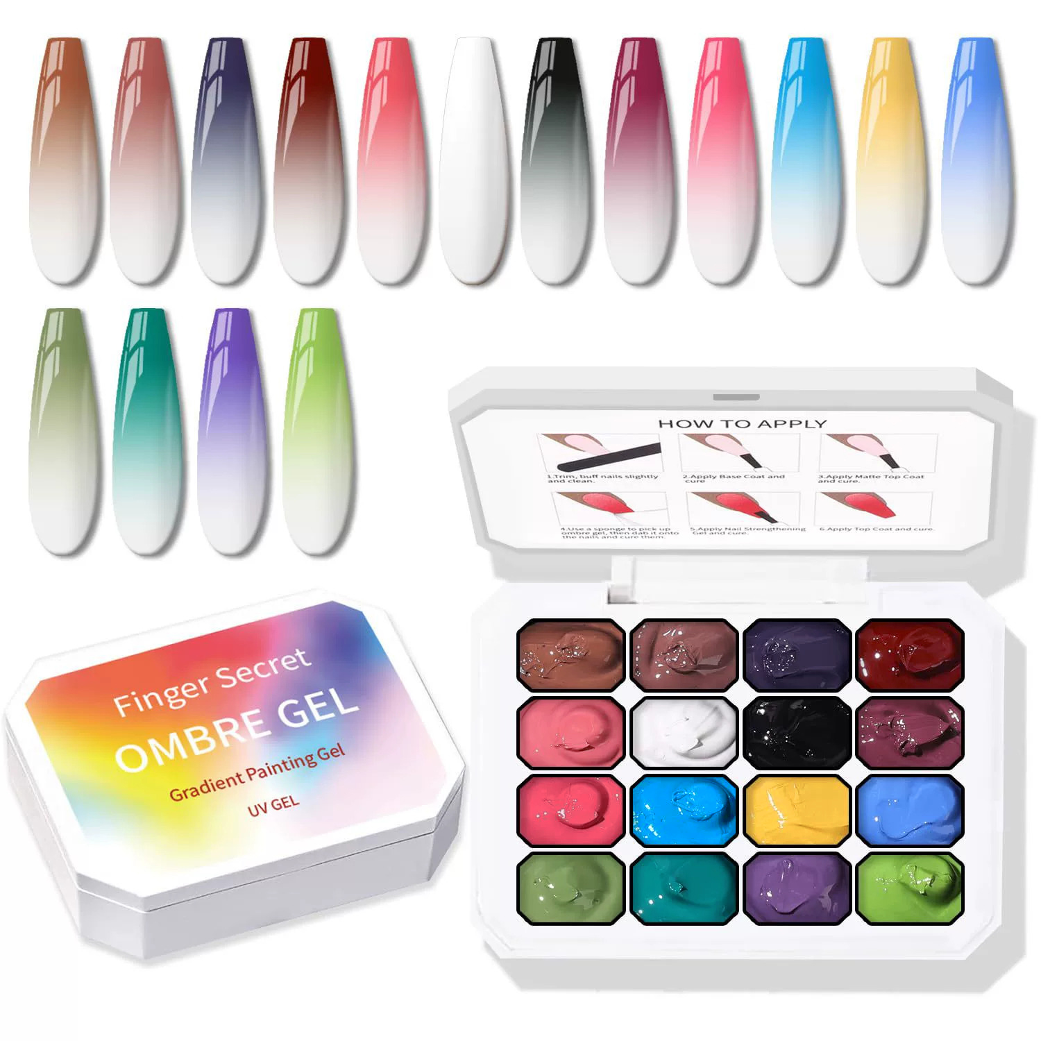 9-24 Kleuren Solid Cream Ombre - Nail Art Ombre Glitter recensie en prijs