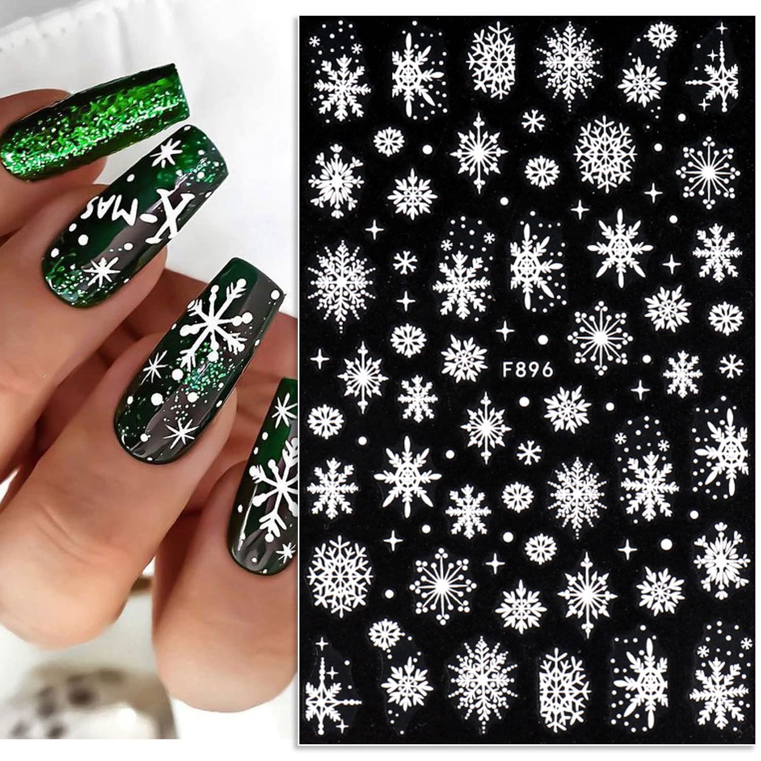 3D Sneeuwvlok Nail Art Decals  - Nail Art Xmas Design recensie en prijs