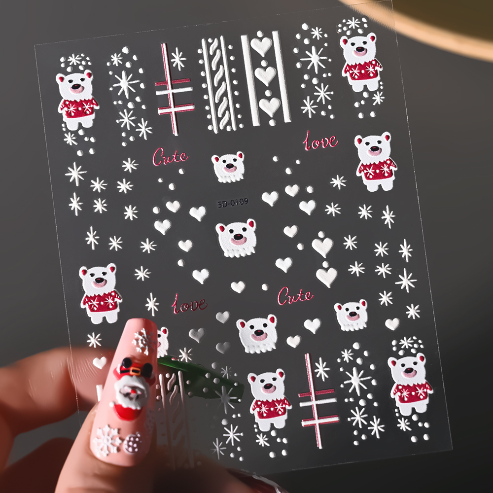 1 Vel 5D Reliëf Kerst Nail Art - Nail Art Xmas Design recensie en prijs
