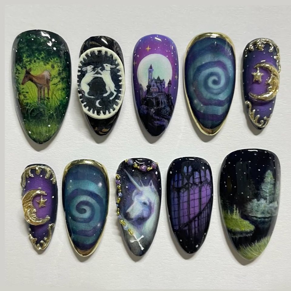 24pcs Fantasy Hemelse Paard Ne - Nail Art Maroon recensie en prijs
