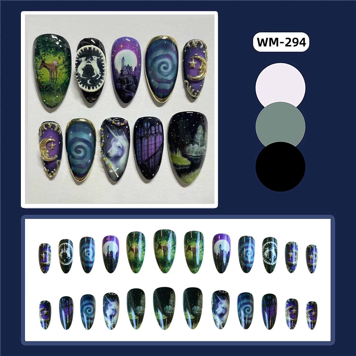 24pcs Fantasy Hemelse Paard Ne - Nail Art Maroon recensie en prijs
